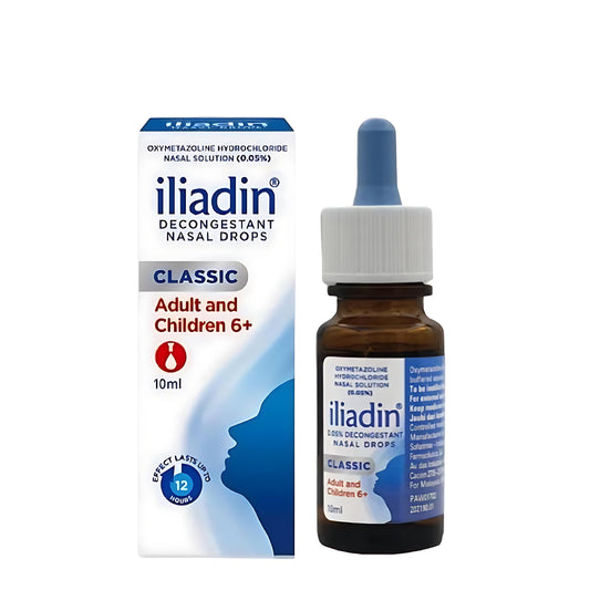 Iliadin Nasal Drops Classic 10ml – Fast Relief for Blocked Nose (6+ Years) & Adults