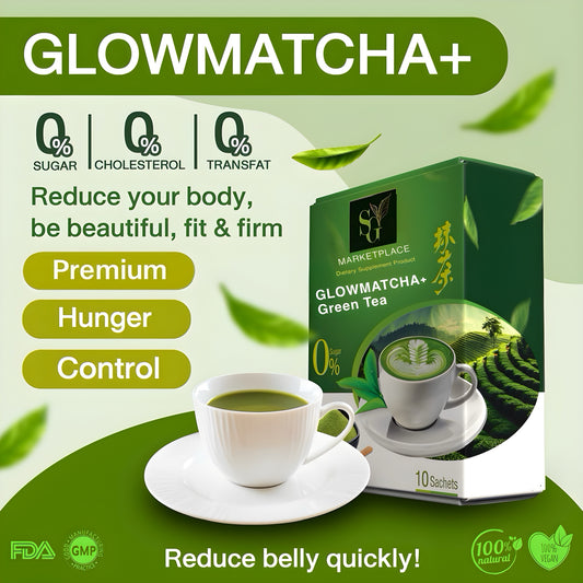 GlowMatcha+ 🍵 | Burn Fat 🔥 | Detox 🧼 | Boost Metabolism ⚡ | Curb Appetite ✨ | Zero Sugar 🚫🍬 | 100% Natural 🌿