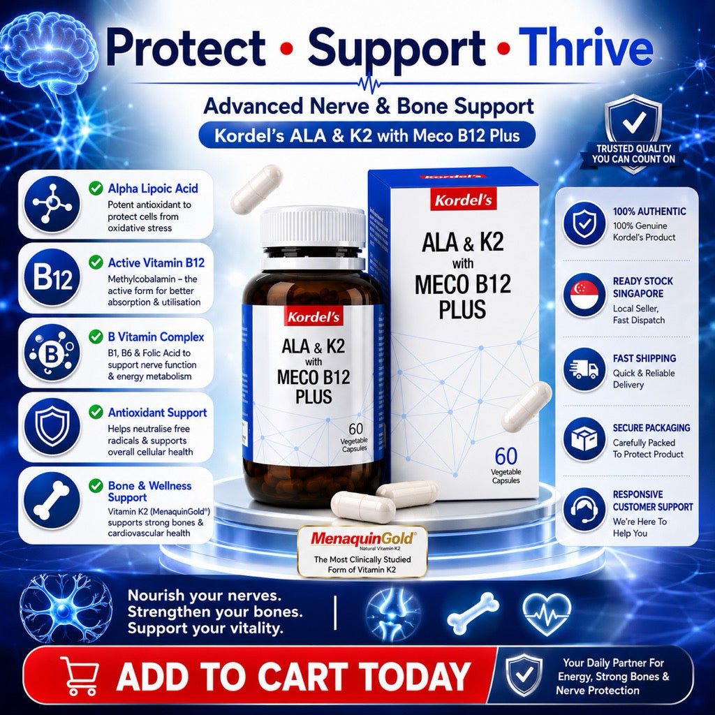 Kordel’s ALA & K2 with Meco B12 Plus | Nerve Pain, Bone & Heart Health Support