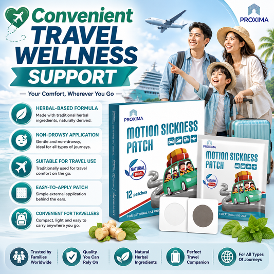 Motion Sickness Patch | Non-Drowsy Travel Relief | For Adults & Kids (12 pcs)