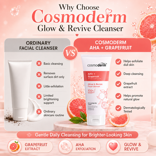 Cosmoderm AHA + Grapefruit Glow & Revive Facial Cleanser 100mL