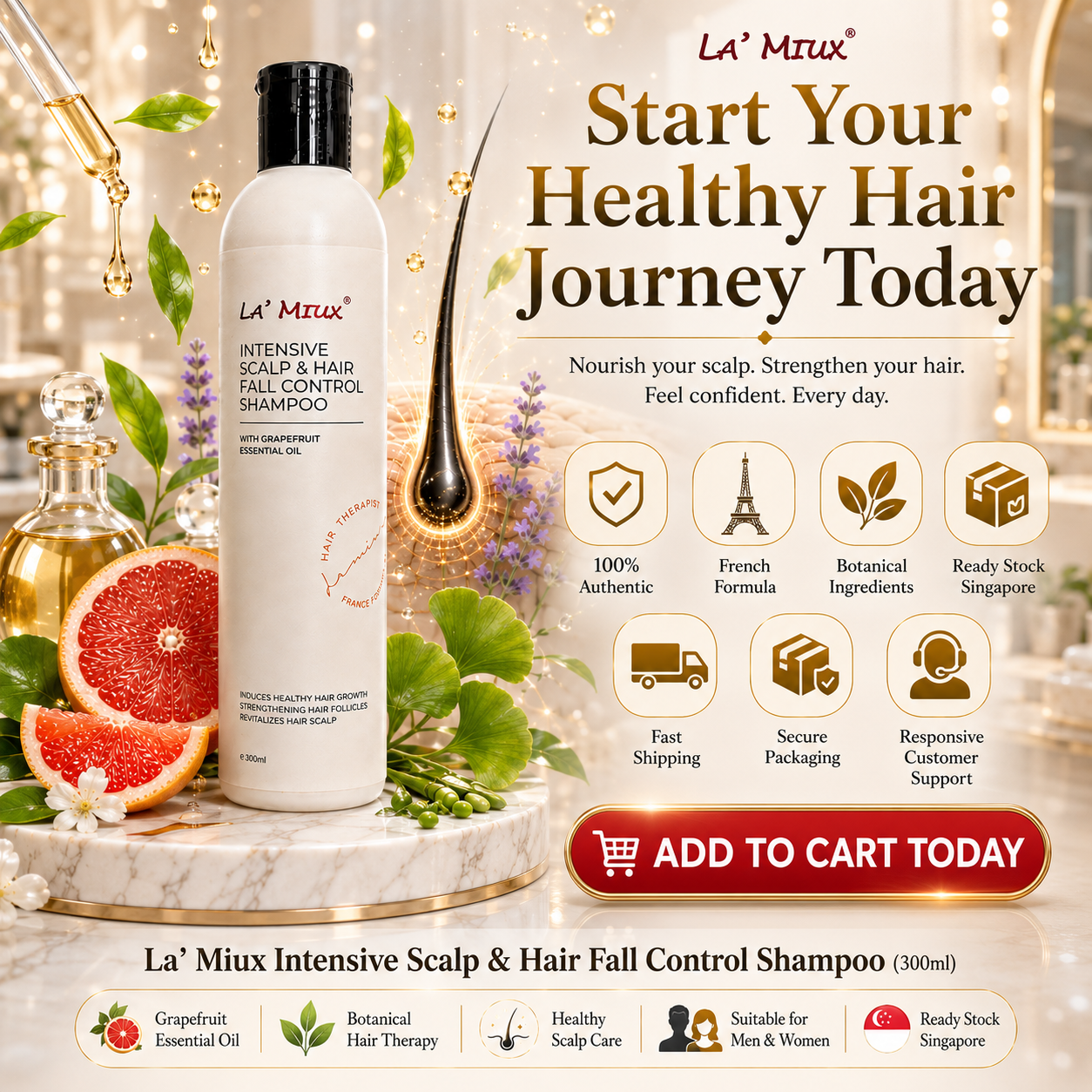 Laβ Miux Intensive Scalp & Hair Fall Control Shampoo 300ml | Hair Therapy