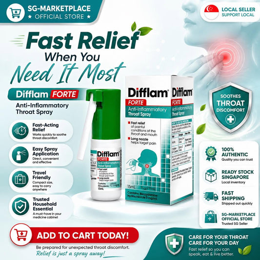 Difflam Forte Anti-Inflammatory Throat Spray 15ml | Fast Sore Throat Relief Singapore