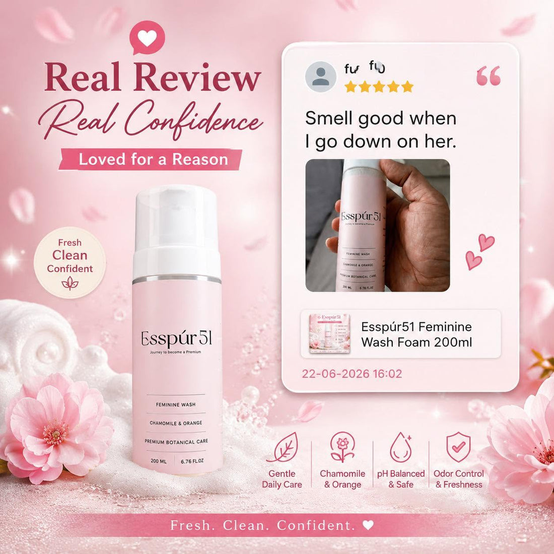 Esspúr51 Feminine Wash Foam 💖 Real Review • Real Confidence 💖