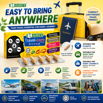 Travel-Care Capsule - Motion & Travel Sickness Relief | Non-Drowsy Natural Herbs