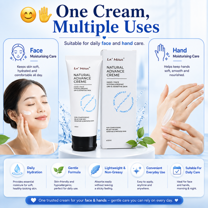 LA’ MIUX Natural Advance Creme 50ml Hypoallergenic Moisturising Care For Dry & Sensitive Skin