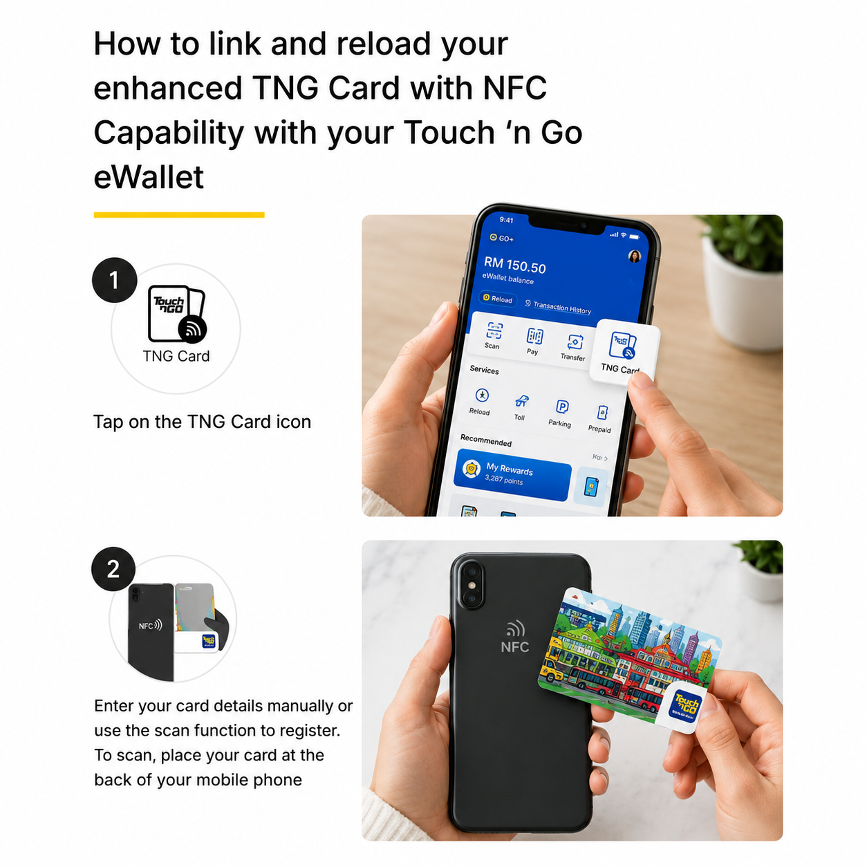 2026 Enhanced Touch ‘n Go Card – NFC Reload via eWallet