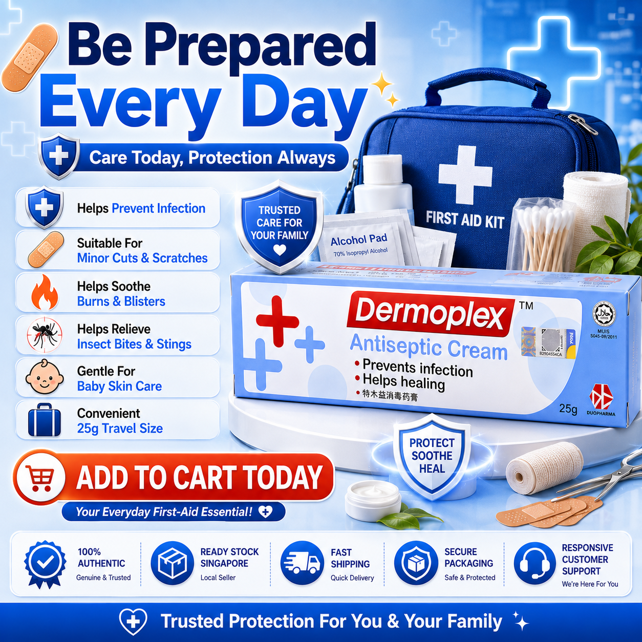 Dermoplex Antiseptic Cream 25g – Prevent Infection & Heal Wounds Fast