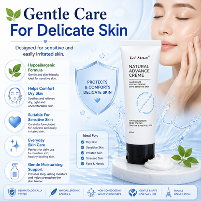 LA’ MIUX Natural Advance Creme 50ml Hypoallergenic Moisturising Care For Dry & Sensitive Skin