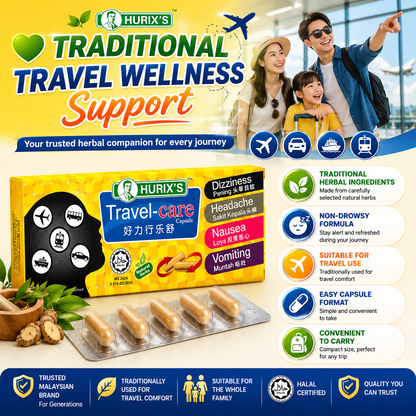 Travel-Care Capsule - Motion & Travel Sickness Relief | Non-Drowsy Natural Herbs