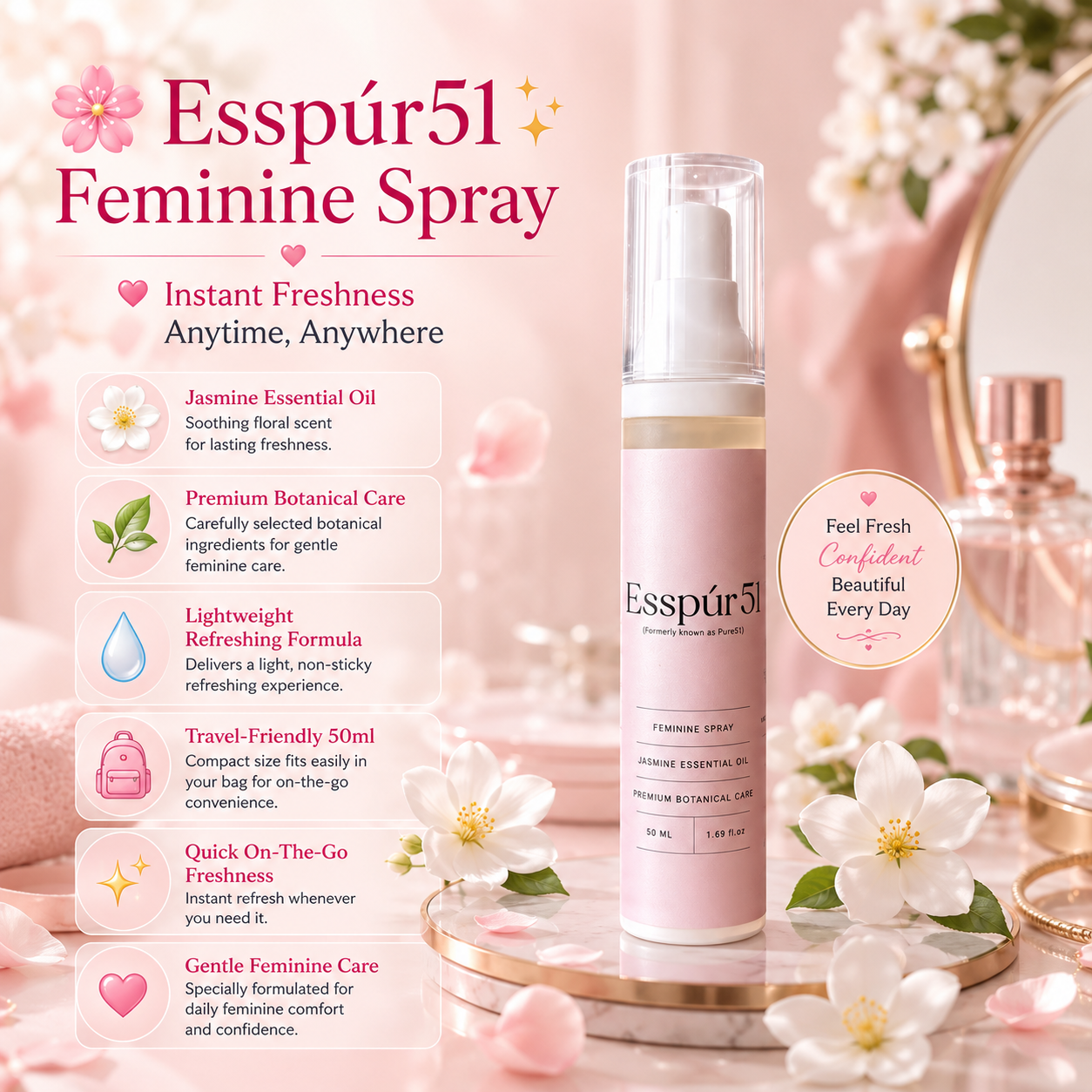 Esspúr51 Feminine Intimate Spray 50ml