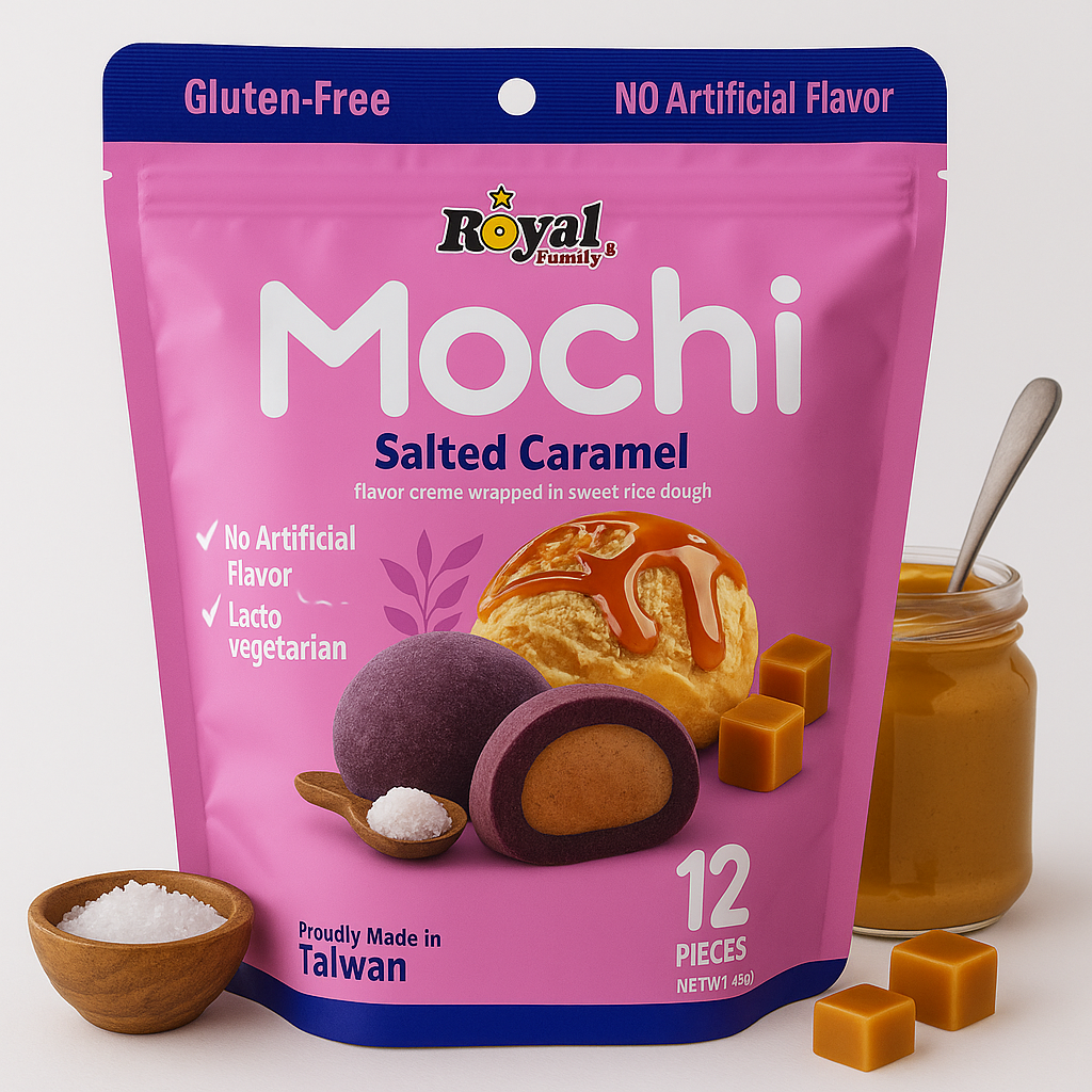 Royal Family Taiwan Mochi Cookies With Cocoa Chips 12pcs Snack Treats
