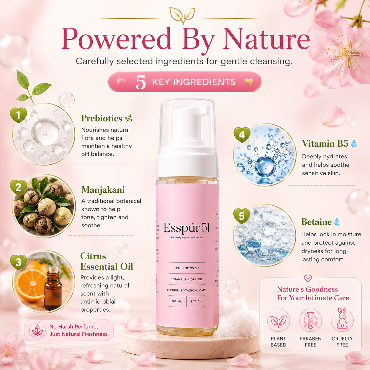 Esspúr51 Feminine Wash Foam 200ml