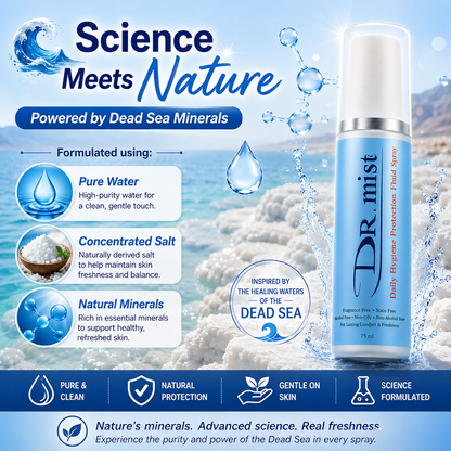 DR. mist Hygiene Spray 50ml – Long-Lasting Deodorant Mist, Fragrance-Free