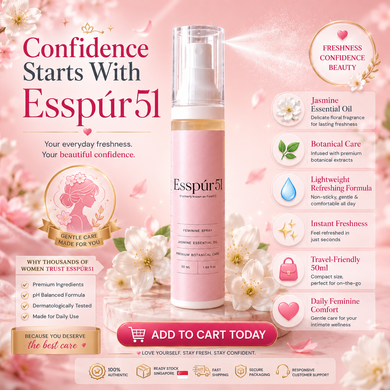 Esspúr51 Feminine Intimate Spray 50ml