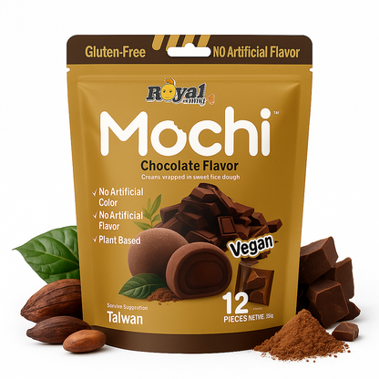 Royal Family Taiwan Mochi Cookies With Cocoa Chips 12pcs Snack Treats