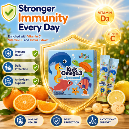 Tiny Wonders Kids Omega 3 Liposomal DHA+EPA | Brain, Eye & Immunity Support