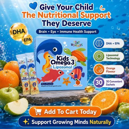 Tiny Wonders Kids Omega 3 Liposomal DHA+EPA | Brain, Eye & Immunity Support