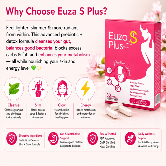 Euza S Plus Prebiotic Fiber Detox Booster 30s - Gut Reset, Bloat & Waistline