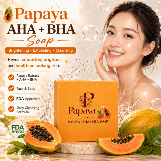 Papaya AHA+BHA Soap – Brightening, Exfoliating & Glow Skin | Face & Body