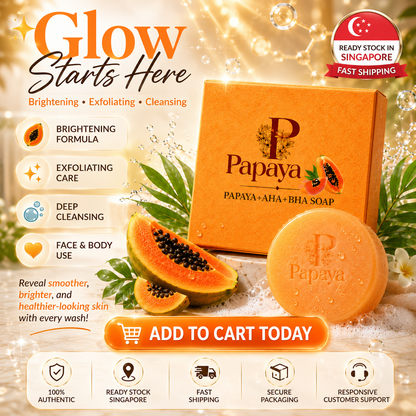 Papaya AHA+BHA Soap – Brightening, Exfoliating & Glow Skin | Face & Body