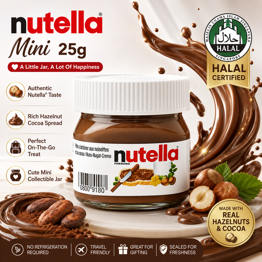 Mini Nutella 25g Pocket-Sized Chocolate Hazelnut Spread Perfect For Travel Gift