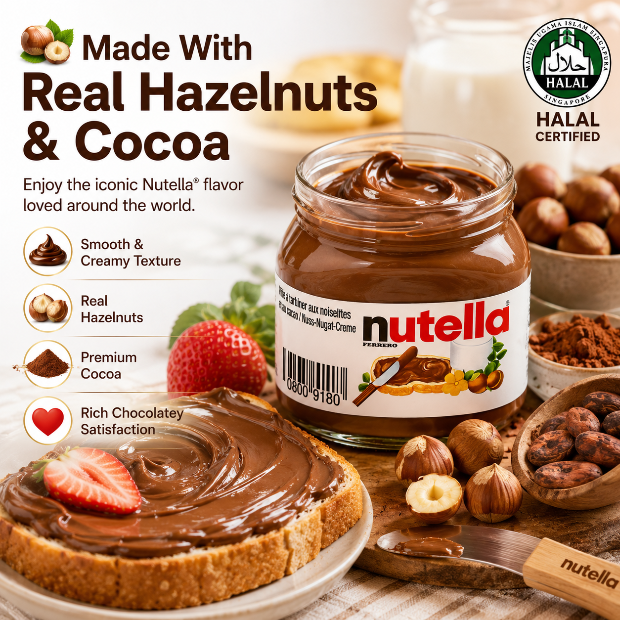 Mini Nutella 25g Pocket-Sized Chocolate Hazelnut Spread Perfect For Travel Gift