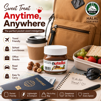 Mini Nutella 25g Pocket-Sized Chocolate Hazelnut Spread Perfect For Travel Gift