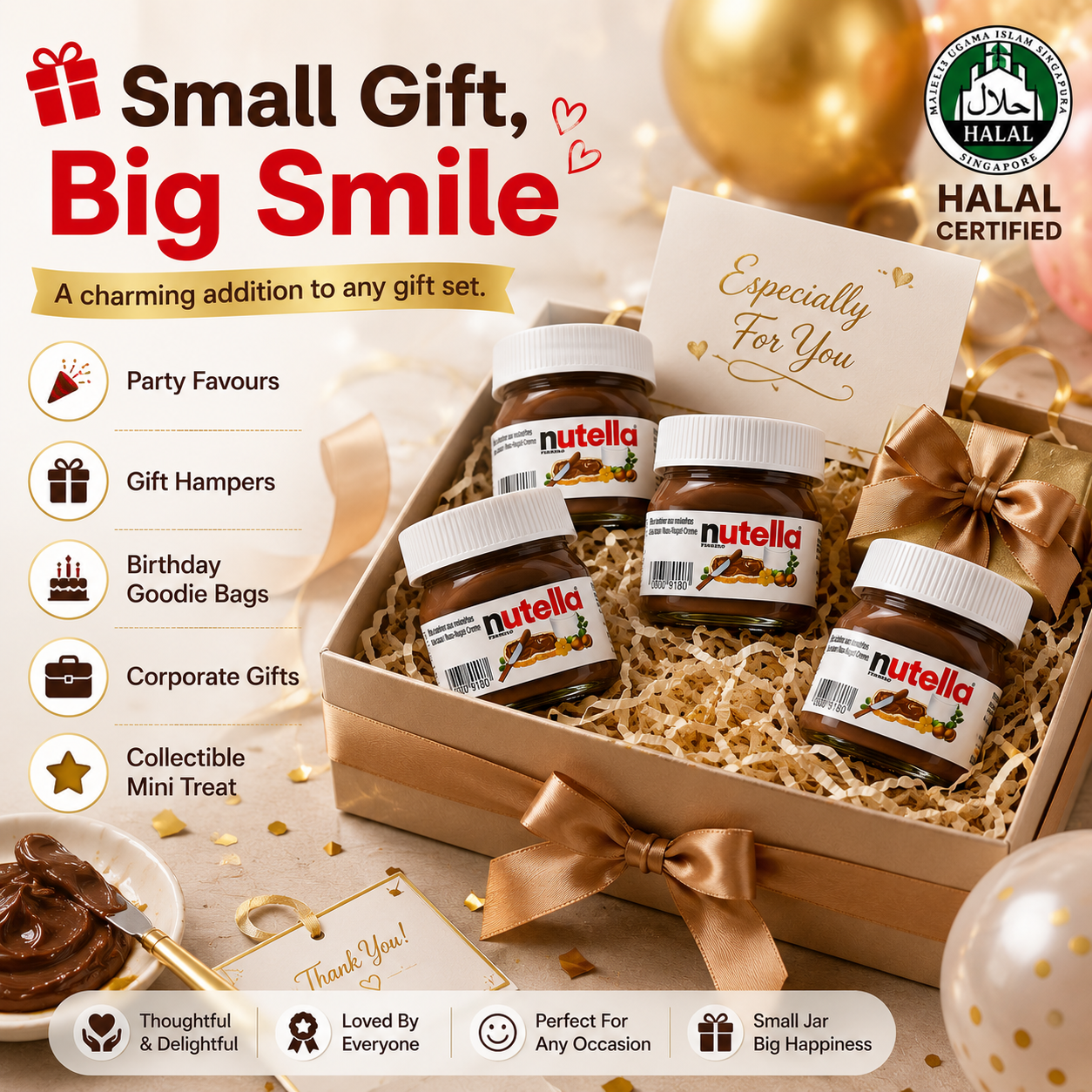 Mini Nutella 25g Pocket-Sized Chocolate Hazelnut Spread Perfect For Travel Gift