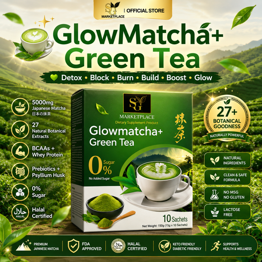 GlowMatcha+ | Burn Fat | Detox | Boost Metabolism | Curb Appetite | Zero Sugar | 100% Natural