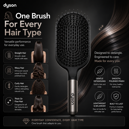 Premium Dyson Paddle Brush (Black & Nickel)
