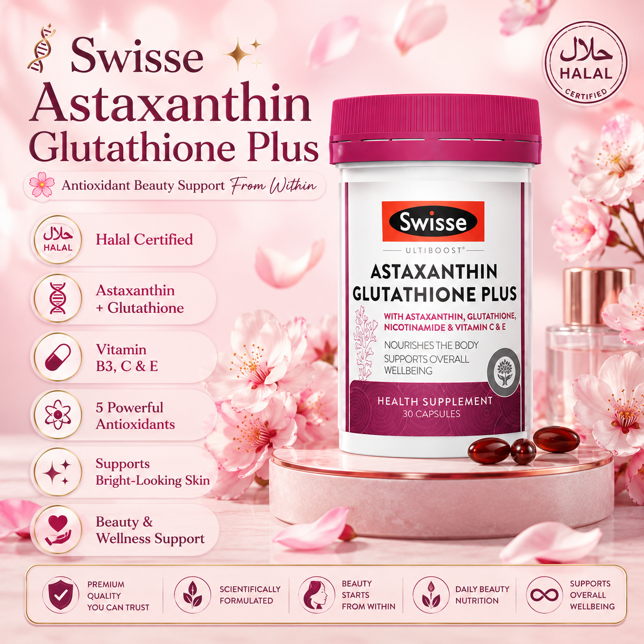 Swisse Ultiboost Astaxanthin Glutathione Plus