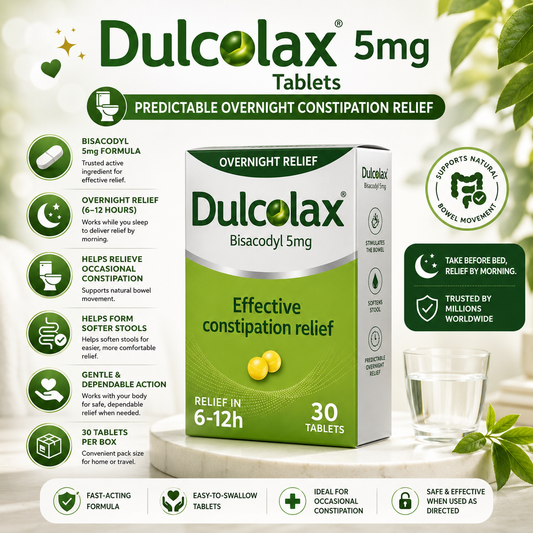 Dulcolax 5mg Tablets (30pcs) Fast Predictable Constipation Relief Medication