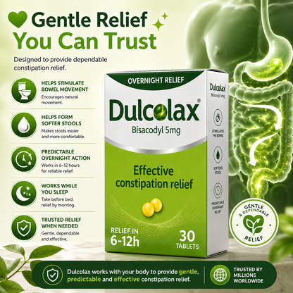 Dulcolax 5mg Tablets (30pcs) Fast Predictable Constipation Relief Medication