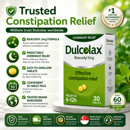 Dulcolax 5mg Tablets (30pcs) Fast Predictable Constipation Relief Medication