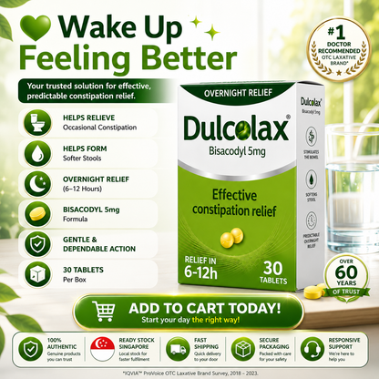 Dulcolax 5mg Tablets (30pcs) Fast Predictable Constipation Relief Medication
