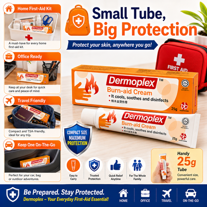 Dermoplex Burn-aid Antiseptic Cream 25g | For Burns, Cuts, Wounds & Insect Bites