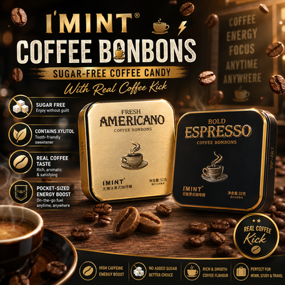 I’MINT Sugar Free Coffee Bonbons 32g | Xylitol Fresh Americano & Bold Espresso