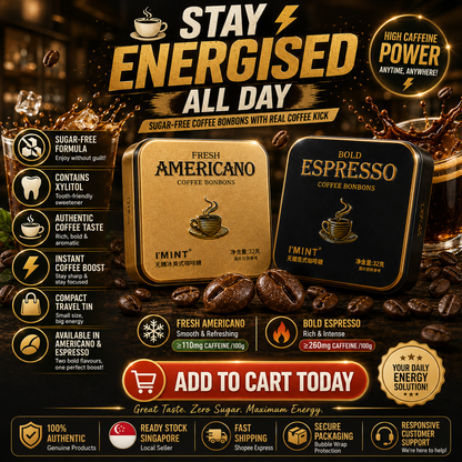 I’MINT Sugar Free Coffee Bonbons 32g | Xylitol Fresh Americano & Bold Espresso