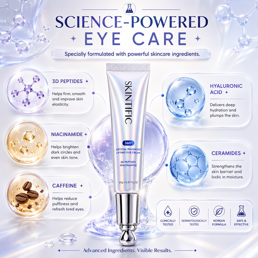 SKINTIFIC 360° Crystal Massager Lifting Eye Cream 20g