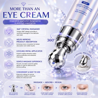 SKINTIFIC 360° Crystal Massager Lifting Eye Cream 20g
