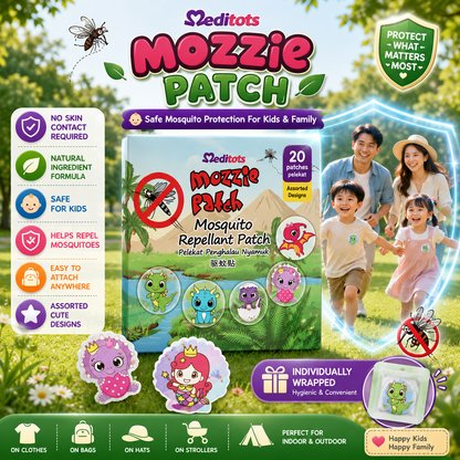 Meditots Mozzie Patch 20s – Safe, Natural & Cute Protection for Kids