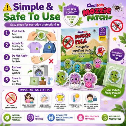 Meditots Mozzie Patch 20s – Safe, Natural & Cute Protection for Kids
