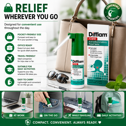 💨 Difflam Forte 15mL Spray | 🔥 Anti-Inflammatory | ⚡ Rapid Relief for Sore Throat & Mouth Pain