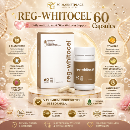 REG-WHITOCEL 60s | L-Glutathione + Collagen + Grape Seed + Vitamin C Antioxidant Supplement