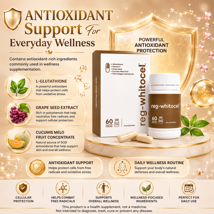 REG-WHITOCEL 60s | L-Glutathione + Collagen + Grape Seed + Vitamin C Antioxidant Supplement