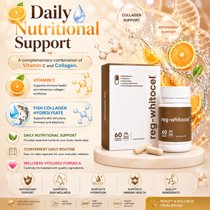 REG-WHITOCEL 60s | L-Glutathione + Collagen + Grape Seed + Vitamin C Antioxidant Supplement