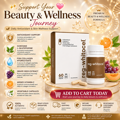 REG-WHITOCEL 60s | L-Glutathione + Collagen + Grape Seed + Vitamin C Antioxidant Supplement