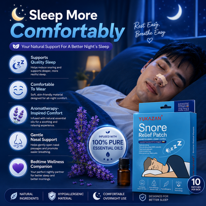 YUKAZAN Snore Relief Patch Lavender Oil | Reduce Snoring & Improve Sleep