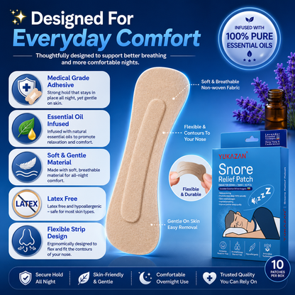 YUKAZAN Snore Relief Patch Lavender Oil | Reduce Snoring & Improve Sleep
